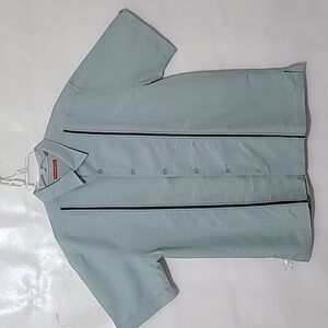 Havanera Men's Light Green Short Sleeve‎ Button Up Shirt - Size Large